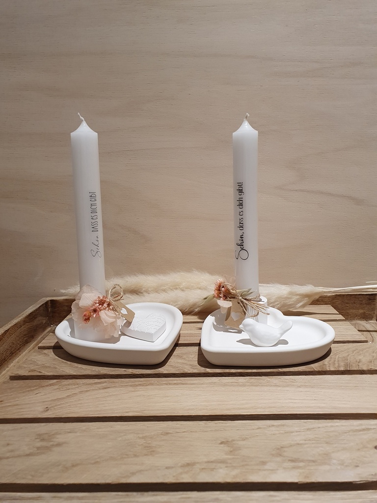 Herzschale mit Kerze