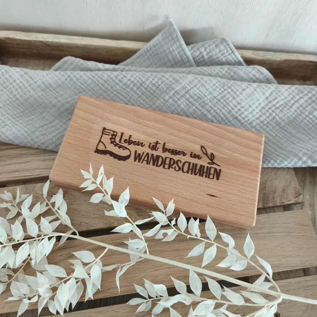 Schneidebrett mit Messer Buche 18.5 x 9 x 2 cm