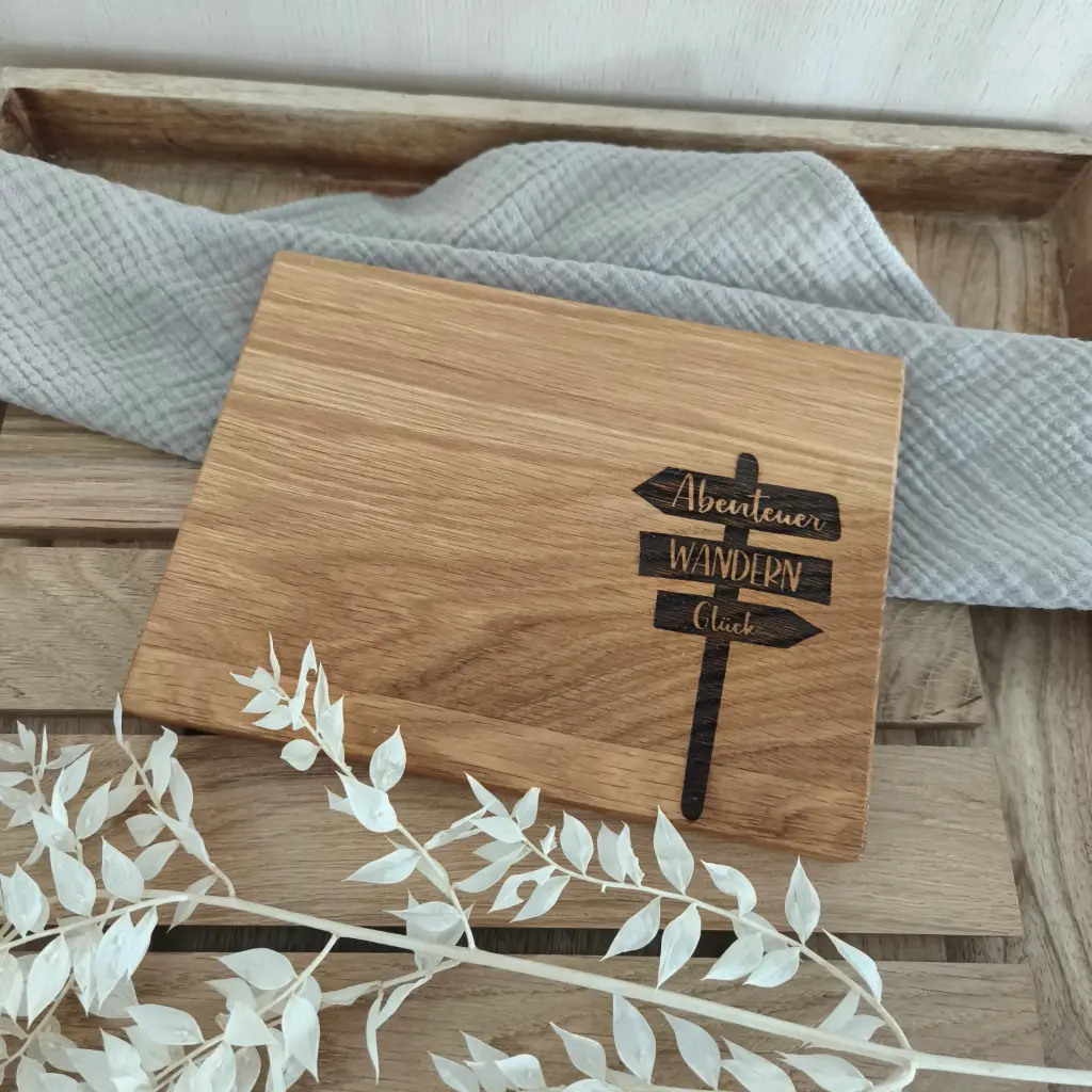 Schneidebrett mit Messer Eiche 20 x 15 x 2 cm