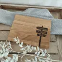 Schneidebrett mit Messer Eiche 20 x 15 x 2 cm