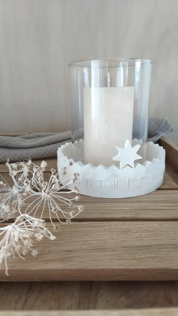 Adventskalender Schale mit Kerze