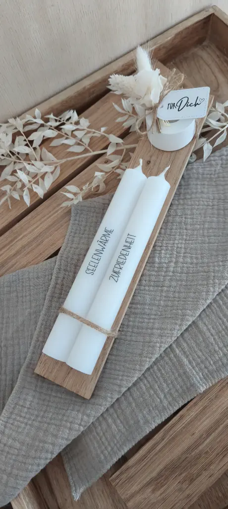 [1458315] Geschenkset 2 Kerzen 180x22 Stern (Salbei)