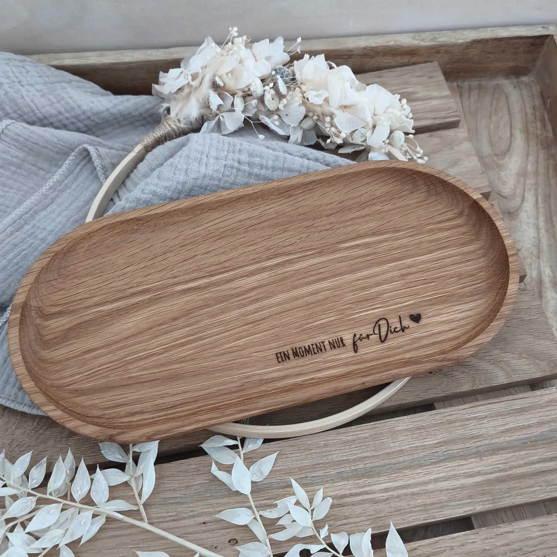 Holzteller oval Eiche klein