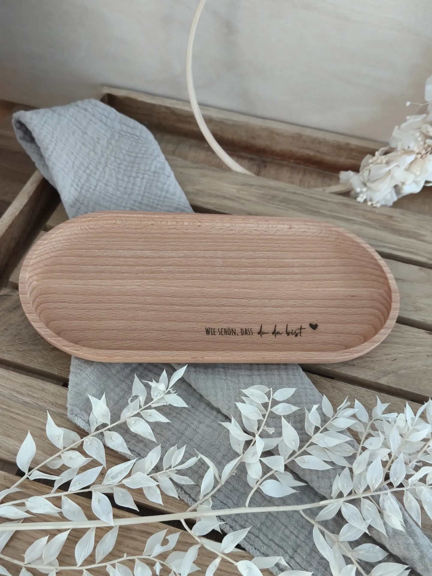 Holzteller oval Buche klein
