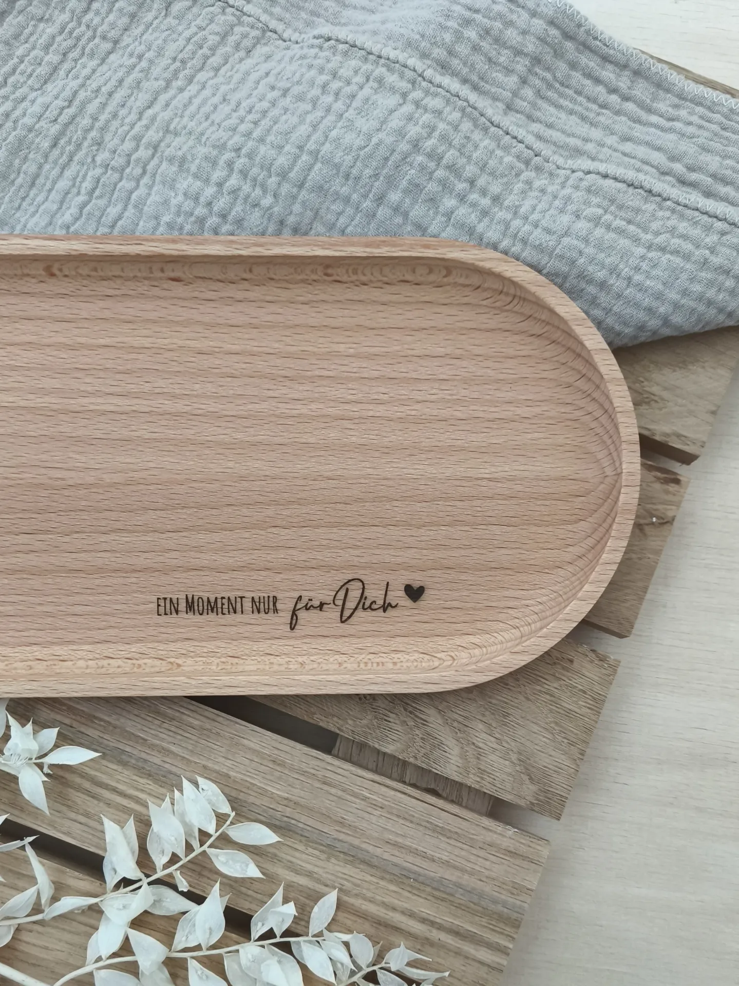 Holzteller oval Buche klein