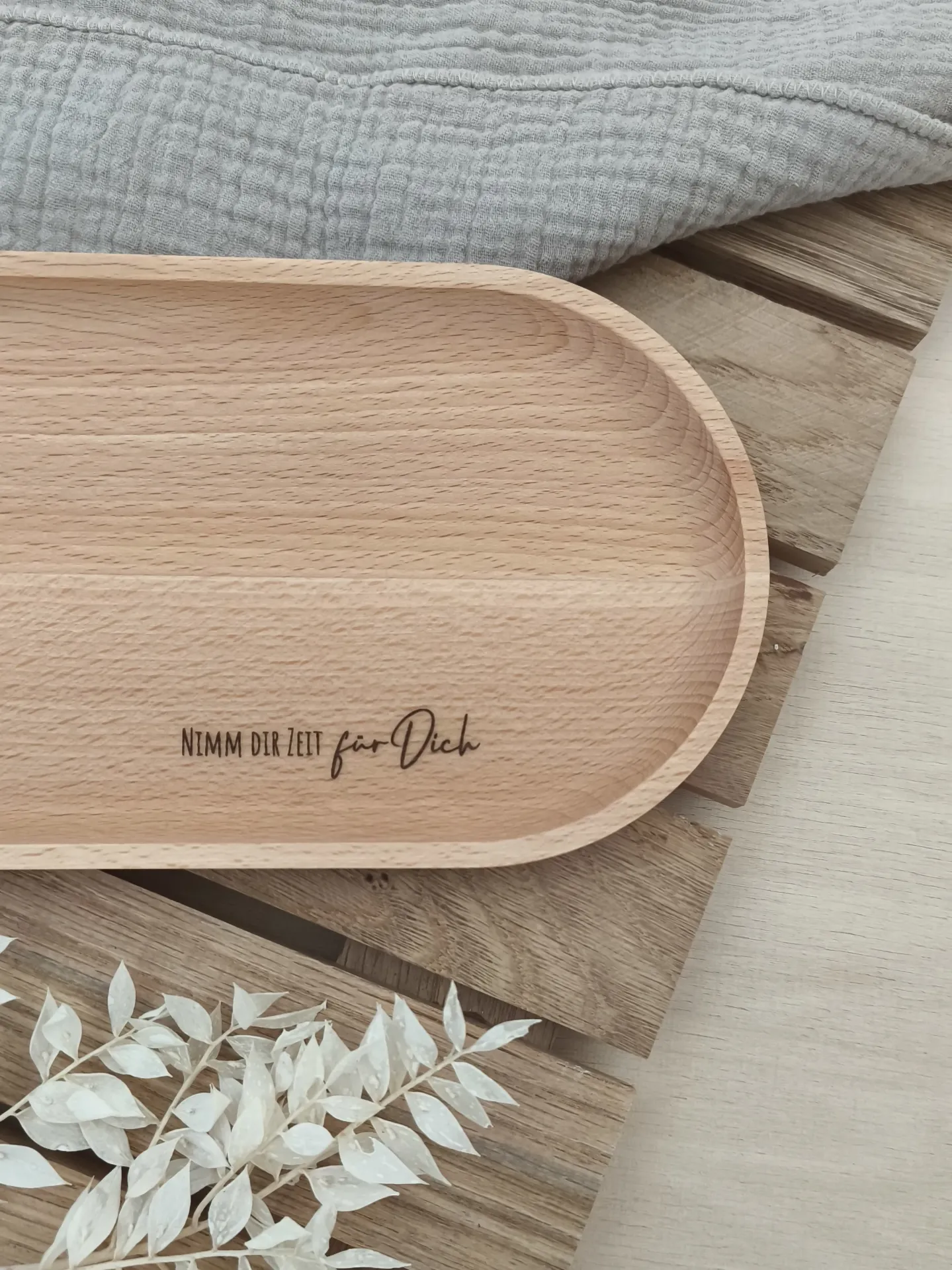 Holzteller oval Buche klein