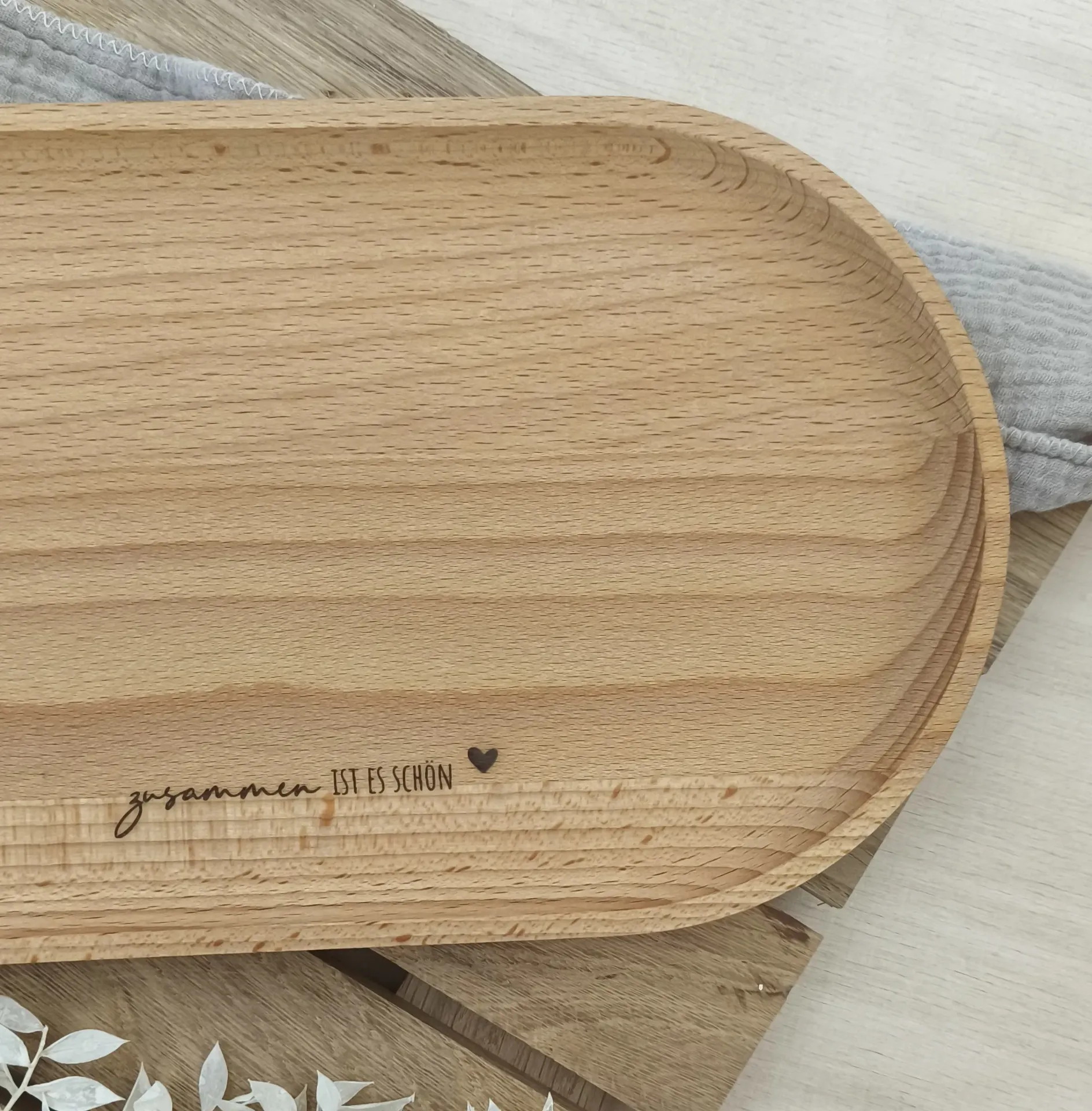 Holzteller oval Buche gross