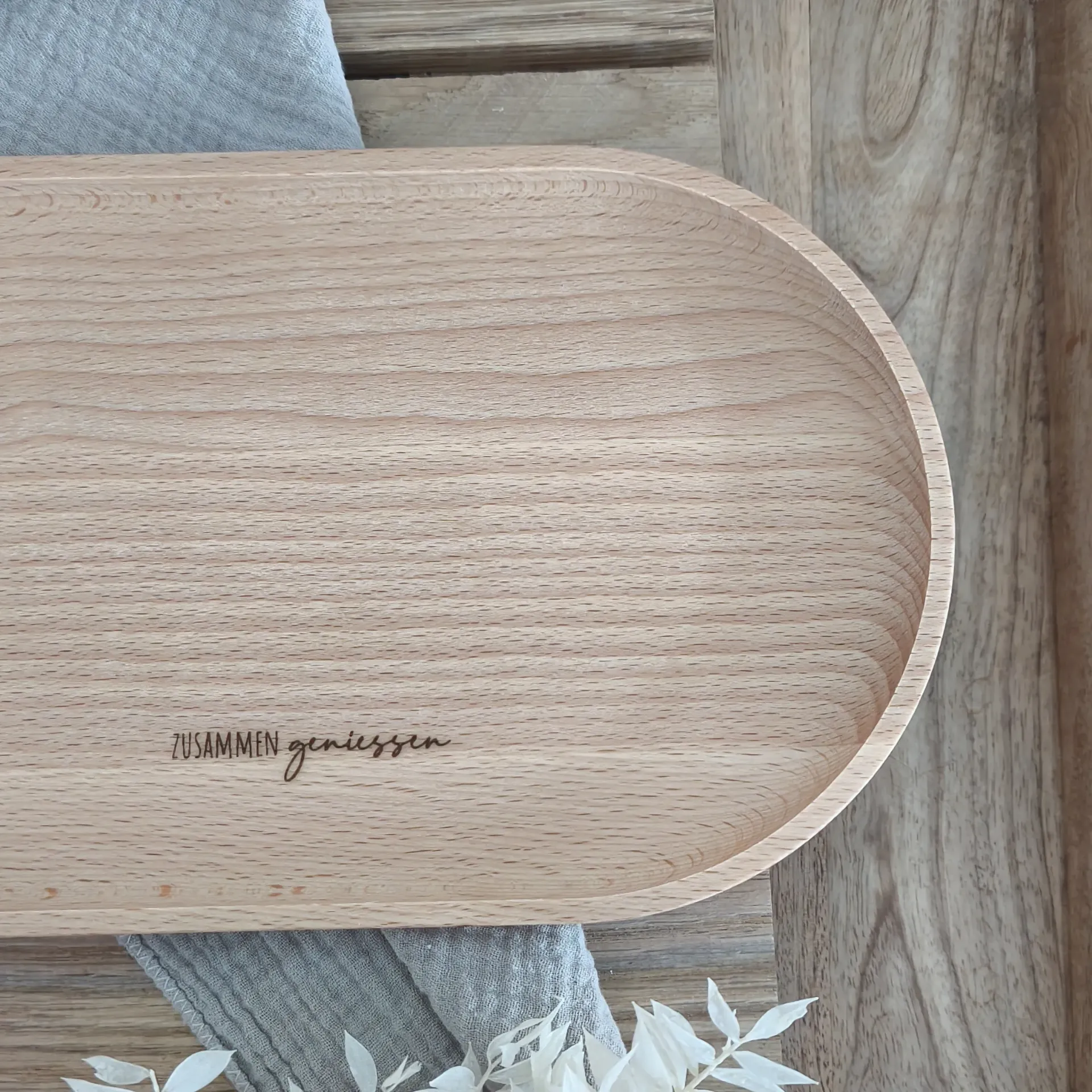 Holzteller oval Buche gross