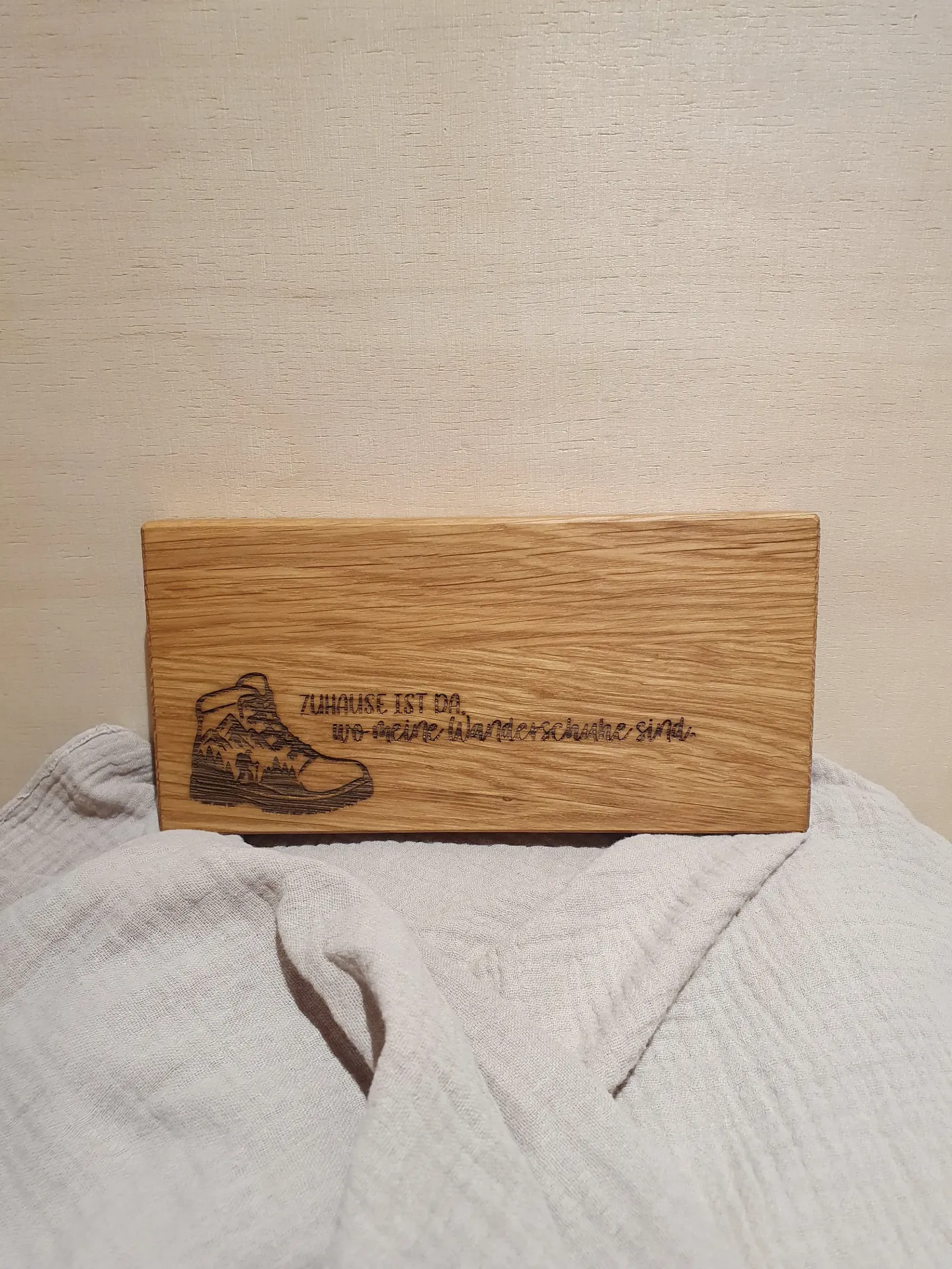 Schneidebrett mit Messer Eiche 18.5 x 9 x 2 cm
