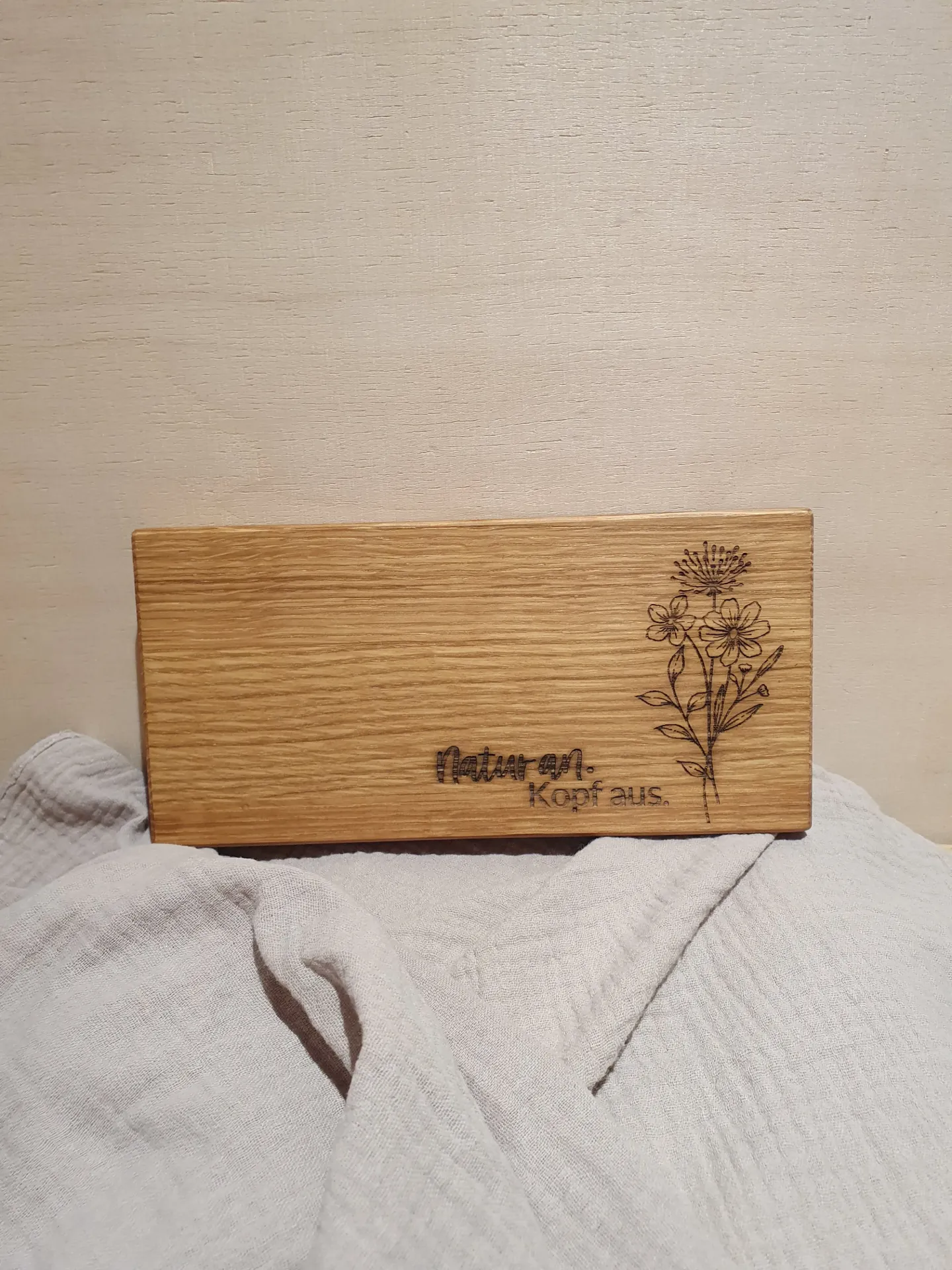 Schneidebrett mit Messer Eiche 18.5 x 9 x 2 cm