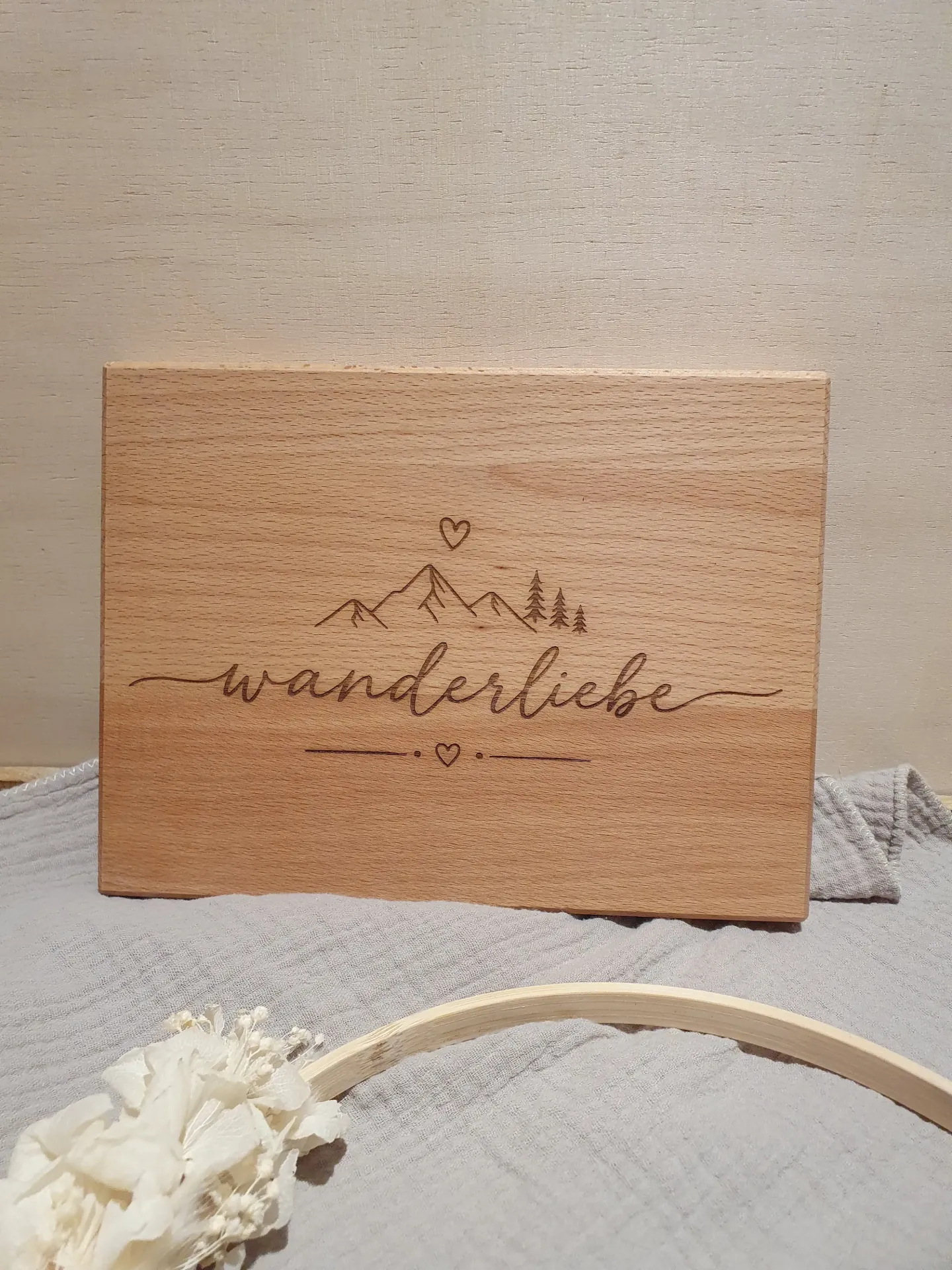 Schneidebrett mit Messer Buche 20 x 15 x 2 cm