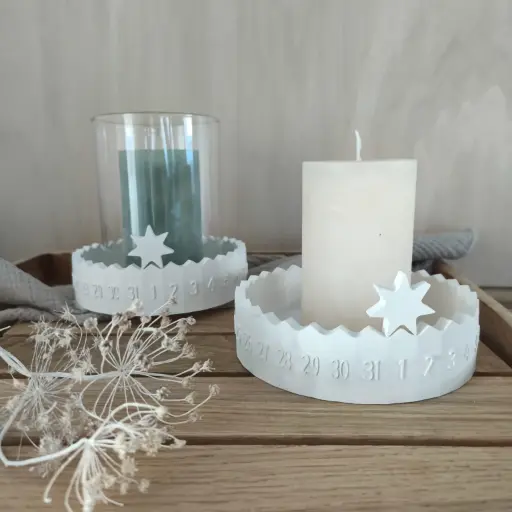 [1458032] Adventskalender Schale mit Kerze