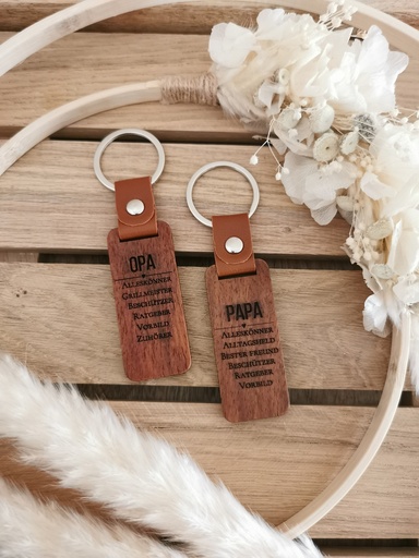 [1456430] Vintage Holz-Schlüsselanhänger gelasert